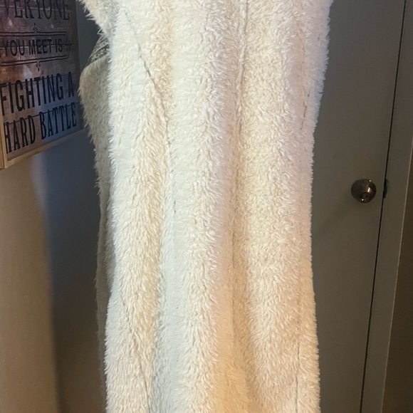 Boho suede patchwork reversible coat vest duster by Paparazzi Biz Sherpa lining - Picture 8 of 16